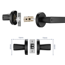 Încuietoare digitală pentru uși cu amprentă digitală, parolă, card IC, aplicație Tuya Smartlife, încuietoare wireless pentru uși din lemn și oțel 35-70 mm 3