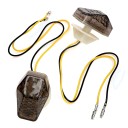 Indicadores LED embutidos para motocicleta 2 pcs Cobertura fumada com padrão em favo de mel Luz laranja Tensão DC 12 V Plástico 48 x 32 x 21 mm 3