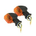 Indicatori di direzione per Kawasaki KLE 250 KLE 400 KLE 500 ZXR250 ZXR400 ZXR750 ZRX1100 ZRX1200 Copertura arancione Corpo nero 2 pz 1