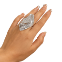 Inel de damă cu frunze de ginkgo 1,7 cm Frunză 5,5 cm Aliaj de zinc Formă în evantai Design robust Bijuterie de modă pentru femei Elegantă 2