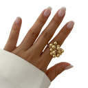 Inel deschis pentru femei cu bile de 1,7 cm Mărimea 53–54 Design neregulat Inel creativ ajustabil Accesoriu elegant de modă 4