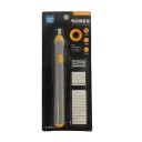 Infällbart suddgummi i elektrisk penna för 2 AAA-batterier med reservspetsar Justerbart elektriskt suddgummi Penna med tunt och tjockt suddgummi Suddgummi med olika tjocklekar i form av en penna 16,6 x 1,5 cm 6