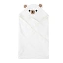 Înfășat pentru bebeluși cu glugă 80 x 80 cm Prosop moale din fleece pentru bebeluși cu urechi și ursuleț de pluș Pătură pentru bebeluși 3