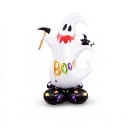 Inflatable Ghost with Boo Sign Standing Balloon Halloween Decoration 82 x 120 cm White with Black Base Party Decoration for Halloween 1
