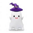 Inflatable Ghost with Witch Hat Standing Balloon Halloween Decoration Smiling Face White and Purple Party Decoration for Halloween 5