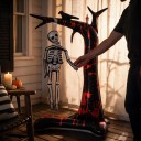 Inflatable Hanging Skeleton Balloon Tree Halloween Decoration 120 x 70 cm Foil Balloon Black and Red Halloween Decor 2