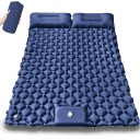 Inflatable Sleeping Mat for 2 Persons with Built-in Pump 190 × 120 × 5 cm Nylon TPU Ultralight 1.2 kg with Pillow 17 cm for Camping 2