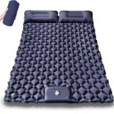 Inflatable Sleeping Mat for 2 Persons with Built-in Pump 190 × 120 × 5 cm Nylon TPU Ultralight 1.2 kg with Pillow 17 cm for Camping 4