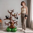 Inflatable Spooky Tree Standing Balloon Halloween Decoration 87 x 126 cm Brown with Green Base Party Decoration for Halloween 6