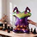 Inflatable Witch's Cauldron with Witch's Legs Standing Balloon Halloween Decoration Purple with Skull Party Decoration for Halloween 4