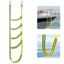 Ingångs repstege för båtar 5 steg lastkapacitet 200 kg längd 159 cm nylon med rostfria karbiner Grön-gul för yachter, båtar och kajaker 2