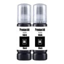 Inkoust 104 Sæt 2 stk Til Epson EcoTank ET-2821 ET-2825 ET-2826 ET-2830 Flasker 2x 70 ml Vandbaseret Sort 1