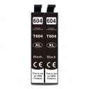 Inkoustové kazety Epson 604XL 2 ks Kompatibilné T604XL 12 ml S čipom Čierna Pre XP-2200 XP-3200 XP-4200 WF-2910 WF-2930 a WF-2950 1