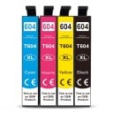 Inkoustové kazety Epson 604XL 4 ks Kompatibilní T604XL S čipem Černá Azurová Purpurová a Žlutá Pro XP-2200 XP-3200 XP-4200 WF-2910 1