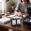 Inkoustové kazety PG-545XL 2 ks Kompatibilní s Canon PG-545 18 ml Barvivový inkoust S čipem Černá Pro Pixma MG3050 MG2550 MG2450 MX495 4