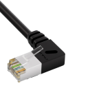 Instalační ethernetový kabel Cat6a RJ45 90° úhlový Slim 20 cm FTP 28AWG PVC černý pro zapojení v racku a za zařízeními 2