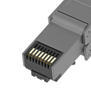 Instalační RJ45 konektor CAT7 STP beznástrojový Easy Jack 40Gbps 2000MHz IDC černý modul pro zakončení síťového kabelu 4