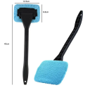 Instrument de curățare a parbrizului 40cm cu cap rotativ lavetă din microfibră 12.5x8.8cm curățitor de geamuri auto mâner PP material poliester 2