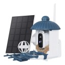Inteligentné kŕmidlo pre vtáky s kamerou a solárnym panelom 30 x 17,8 x 24 cm WiFi Nočné videnie Detekcia pohybu IP65 Bielo-modré Na záhradu 1