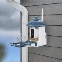 Inteligentné kŕmidlo pre vtáky s kamerou a solárnym panelom 30 x 17,8 x 24 cm WiFi Nočné videnie Detekcia pohybu IP65 Bielo-modré Na záhradu 5
