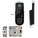 Inteligentní Bluetooth zámek dveří s otiskem prstu a klávesnicí 170 mm Type-C napájení černý pro zabezpečení vstupu 4