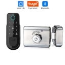 Inteligentní Bluetooth zámek dveří s otiskem prstu a klávesnicí 170 mm Type-C napájení černý pro zabezpečení vstupu 2