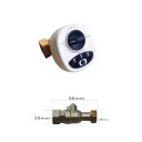 Inteligentní ventil DN20 s Wi-Fi a manuálním ovládáním 88 x 25 x 25 mm mosazný tlak 1,6 MPa průměr 13 mm bílý na uzávěr vody 3