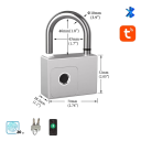 Inteligentní visací zámek otisk prstu 70 mm Bluetooth Tuya aplikace USB-C 2500 odemčení třmen 10 mm klíčové i bezklíčové odemykání 2