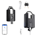 Inteligentní visací zámek otisk prstu Bluetooth mobilní aplikace USB-C voděodolný zabezpečení dveří a majetku 2