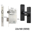 Inteligentní zámek na dveře s otiskem prstu 22x160 (50, 50) Tuya aplikace Type-C černý pro pravé i levé dveře 2