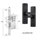 Inteligentní zámek na dveře s otiskem prstu 22x190 (50, 50) Tuya aplikace Type-C černý pro pravé i levé dveře 2
