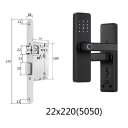 Inteligentní zámek na dveře s otiskem prstu 22x220 (50, 50) Tuya aplikace Type-C černý pro pravé i levé dveře 2