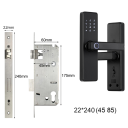 Inteligentní zámek na dveře s otiskem prstu 22x240 (45, 85) Tuya aplikace Type-C černý pro pravé i levé dveře 2
