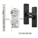 Inteligentní zámek na dveře s otiskem prstu 22x240 (50, 85) Tuya aplikace Type-C černý pro pravé i levé dveře 2