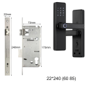 Inteligentní zámek na dveře s otiskem prstu 22x240 (60, 85) Tuya aplikace Type-C černý pro pravé i levé dveře 2