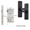 Inteligentní zámek na dveře s otiskem prstu 22x240 (70, 85) Tuya aplikace Type-C černý pro pravé i levé dveře 2
