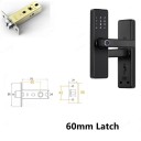 Inteligentní zámek na dveře s otiskem prstu 60 mm latch Tuya aplikace Type-C černý pro pravé i levé dveře 2