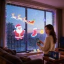 Inteligentný LED svetelný záves 1,6 x 1,6 m 256 LED RGB Napájanie USB Ovládanie aplikáciou Hudobný režim Do okna aj na fasádu 5