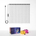 Inteligentný LED svetelný záves 2,4 x 2,4 m 256 LED RGB Text GIF a obrázky v aplikácii Hudba a časovač USB Vnútorné aj vonkajšie Na okno aj fasádu 1