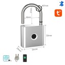 Inteligentný visací zámok otlačkom prsta 50 mm Bluetooth Tuya aplikácia USB-C vodoodolný tretí 6 mm kľúčové odomykanie 2