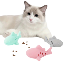 Interactive Cat Toy 12 x 7.7 x 5.6 cm Silicone Fish-Shaped Treat Toy Mental Stimulation and Play 3