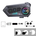 Intercom Bluetooth para Motociclo P10X com Microfone Fixo Alcance até 1000 m Duração 30 h IPX6 Indicação LED Cancelamento de Ruído para Capacete Aberto 2