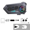 Intercom Bluetooth per motociclo P10X con microfono morbido portata fino a 1000 m autonomia 30 h IPX6 indicazione LED cancellazione del rumore per casco integrale 2