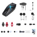 Intercom per casco da moto ASMAX F1 Bluetooth 5.3 IP67 HIFI Altoparlanti 10 motociclisti Modalità Mesh Luce LED Controllo vocale 2