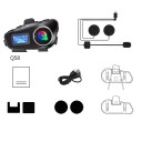Intercom per motociclo Q58 Max con microfono rigido 500 m di portata FM radio Bluetooth 5.0 torcia LED impermeabile IP65 2