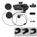 Intercomunicador L1 para motocicleta com microfone macio Bluetooth 5.3 IP67 USB-C 15 h de autonomia som HD controlo por voz para capacetes integrais 3