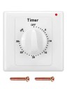Interrupteur horaire mural mécanique 220V 10A 2000W, minuterie 30 minutes, interrupteur pour pompes, lumières et appareils, 86 x 86 x 50 mm, blanc 1