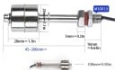 Interruptor de flutuação de nível de água em aço inoxidável 100 mm rosca M10, AC/DC 220V, 1.2A, cabo 350 mm, para tanques e bombas, prateado 5