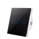Interruptor de parede WiFi táctil inteligente 3 gang 220V 433MHz compatível com Alexa Google Home iOS Android Aplicação Painel de vidro 8,6 x 8,6 cm 1