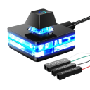 Interruptor mecânico de secretária com retroiluminação azul 1,8m cabo Base adesiva 3,9 x 3,9 x 1,6 cm Interruptor para PC e periféricos 2